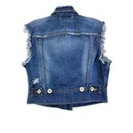 Levi's 501 Distressed Denim Vest Womens Size Large Southwestern Boho Festival Photo 8