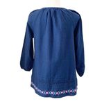 Vineyard Vines NWT Embroidered Hem Pullover Cotton Peasant Blouse Navy Size XS Photo 4
