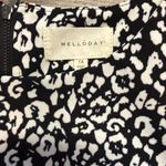 MELLODAY  BLACK & WHITE ANIMAL PRIT DOLMAN SHORT ROLLED SLEEVE SCOOP NECK BLOUSE Photo 9