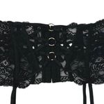Aubade Women's Black Lace Sheer Corset Garter Belt Waist Cincher Lingerie Size S Photo 3