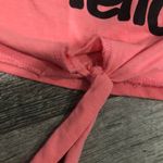 On Fire Juniors Large Pink Hello Panda Tank Top Ties in Front on Bottom CrewNeck Photo 4