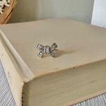 Boutique Silver Rhinestone Bow Glam Ring Girlhoodcore Coquette Femme Platinum Sparkly Jewelry Photo 2