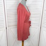 Croft & Barrow Vtg V Neck Button Up Belted Tunic Cardigan Sweater Spice Large Photo 1