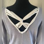 Deletta Anthropologie  Mara Gray Jersey Top w/ 🤍Chiffon Criss-Cross Back🤍 ~S Photo 7