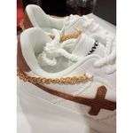 Chunky Platform Sneakers for Women，Women's Comfy Sparkly Dad Shoes Lace Photo 4