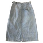 Liz Wear Vintage 80s Button Front Denim Jean Maxi Skirt Women Sz 8 Made in USA Blue Photo 9