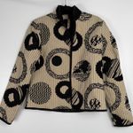 Handmade Vintage Womens Abstract Mixed Media Fine European Reversible Tapestry Jacket Med Photo 0