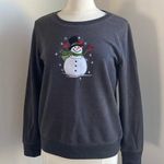 HOLIDAY Novelty Sweatshirt Womens Sz Small Grey Snowman Christmas Cozycore Gray Photo 0