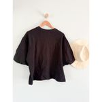 Madewell | NWT | Puff-Sleeve Sweatshirt Tee in Jet Black | Sz M Photo 8