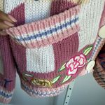 NY Jeans Absolutely No! Jeans Vintage Cardigan Embroidered Grandma Core Sweater One Size Photo 3