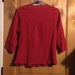 Free People KOR Company Red Embroidered Multi-Color Yoke Style Boho Top EUC XS Anthro  UO Photo 1