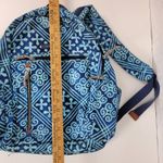 Vera Bradley Lighten Up Grand Cuban Tiles Womens Backpack Blue Laptop Bag Photo 5