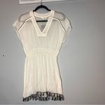 Athleta Swim Cover Up Cream Black Tassles Deep V Size XXS NWT Photo 4