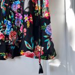 Johnny Was  Black Multicolor Floral Silk Blend Wrap Midi Coverup Skirt XXL Summer Photo 7