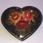 Russian Vintage Hand Painted Floral Heart Photo 0