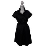 Julian Taylor Vintage New York Black Ruffle Collar Jeweled Button Dress Size 12 Photo 1