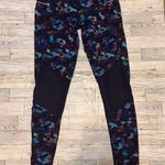 Athleta Be Free Mesh Leggings Womens Size S Blue Geo Stash Pockets Full Length Photo 6