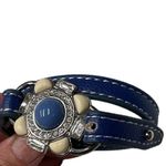 Lia Sophia Under Wraps Floral Lapis Faux Genuine Leather Double Wrap Bracelet OS Photo 2