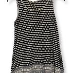 Mystree Womens Blouse Black White Geometric Scoop Neck Sleeveless S Photo 0