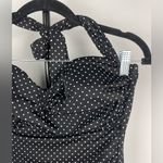 MiracleSuit ‎ Black White Polka Dot Retro Ruched Side Seams Tankini Swimsuit Top Photo 2
