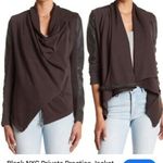 BLANK NYC Private Practice Jacket Mixed Media Draped Faux Leather Grey, Sz M Photo 1