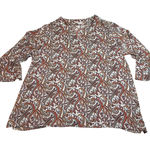 Violet+Claire Split Neck Paisley Print Blouse Size 2X Prairie Boho Cottagecore Photo 0