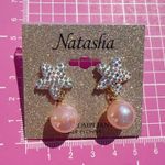 Natasha White Sea star pink pearl drops earrings rainbow reflection light weight Photo 2