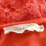 Lush Clothing 3/$15 Lush Sweetheart Lace Beaded Crop Top in Coral Photo 6