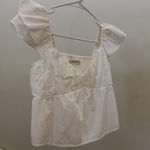 Abercrombie & Fitch White Abercrombie Top Babydoll Ruffle Photo 0
