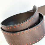 Coldwater Creek  Brown Leather Belt with Red Bead Details Photo 2