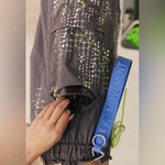 Free People #161 NWT  In The Wild Embroidered Pants in Dainty Diamonds-Gunmetal Photo 1