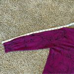 Simply Styled Purple Buttoned 3/4 Sleeve Floral Cardigan Medium Photo 7