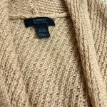 EXPRESS  Mohair Wool Tan Short Sleeve Cropped Cowl Neck Knit Cardigan Sweater S Photo 5