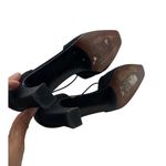 Stuart Weitzman  5B Black Suede Heels Womens Size 5 Elegant Square Toe Straps Photo 5