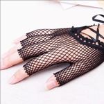 Fishnet Lace Fingerless Gloves New Photo 3
