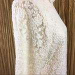 Coldwater Creek Off-White Lace Mock Turtleneck Top Size M Photo 4