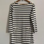 J.Crew Mariner Cloth Dress Gold Buttons Bretton Stripe Black White Preppy XS Photo 2
