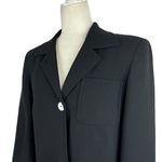 Akris Womens Size 4 Single Button Blazer Jacket Suit Black 100% Virgin Wool Job Photo 2