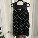 Rag and Bone  Phoebe Shift Genuine Leather Dress Size 0 Color Black White Photo 4