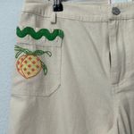 Urban Outfitters NEW UO Strawberry Print Embroidered Cream Joey Wide Leg Oversized Pant Sz 2 Photo 8