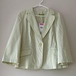 Sigrid Olsen  Lime & White Striped Vintage Boxy Blazer Size 14 NWT Photo 5