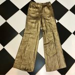 3.1 Phillip Lim Gold Bronze Metallic Pants Wide Leg Trousers Front Leg Seams sz6 Photo 0