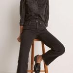Madewell  Mid-Rise Kick Out Jeans Women 25 Black Wash Cotton Cropped Photo 2