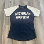 Pressbox Michigan Wolverine t-shirt Tshirt navy and white womens size medium Photo 0