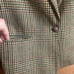 Pierre Dumas Vintage Dumas Checkered Plaid Square Blazer Jacket Collar Pocket Neutral Siren Photo 4