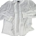 J.Crew  Ruffle button-up shirt in crinkle chiffon‎ in Ivory 2 NWT Photo 8