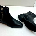 Aquatalia Colbie Weatherproof Bootie Zippers Black Leather Womens 9M 9 Medium Photo 0