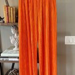 SABINA MUSAYEV Ross Plisse Pleated Wide Leg Pants Orange Womens Size Small Photo 6