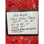 Kaileigh Faux Wrap Dress NWT Size M – Coral Red Floral Short Sleeve Photo 2