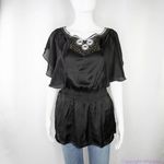 Lucy Paris Black Embroidered Blouse, size S Photo 1